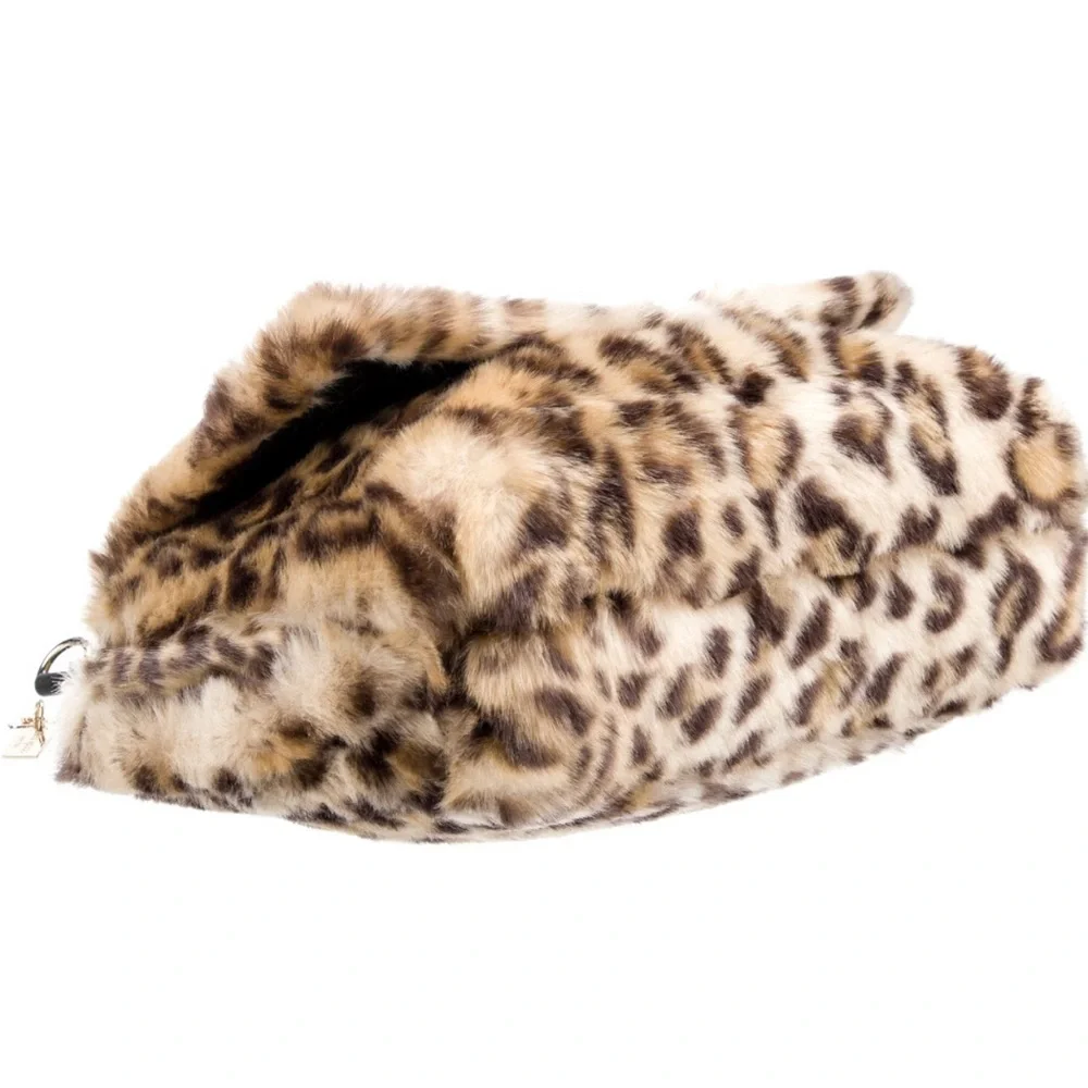 Kate Spade Run Wild Leopard Print Faux Fur Muff Cat Crossbody Bag - Picture 4 of 16